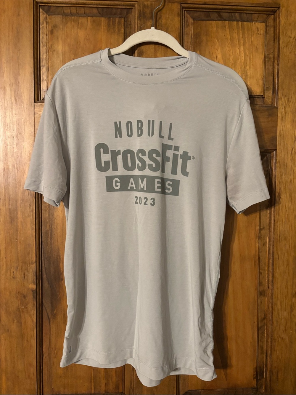 NOBULL Light Gray Logo Short Sleeve Performance Tee